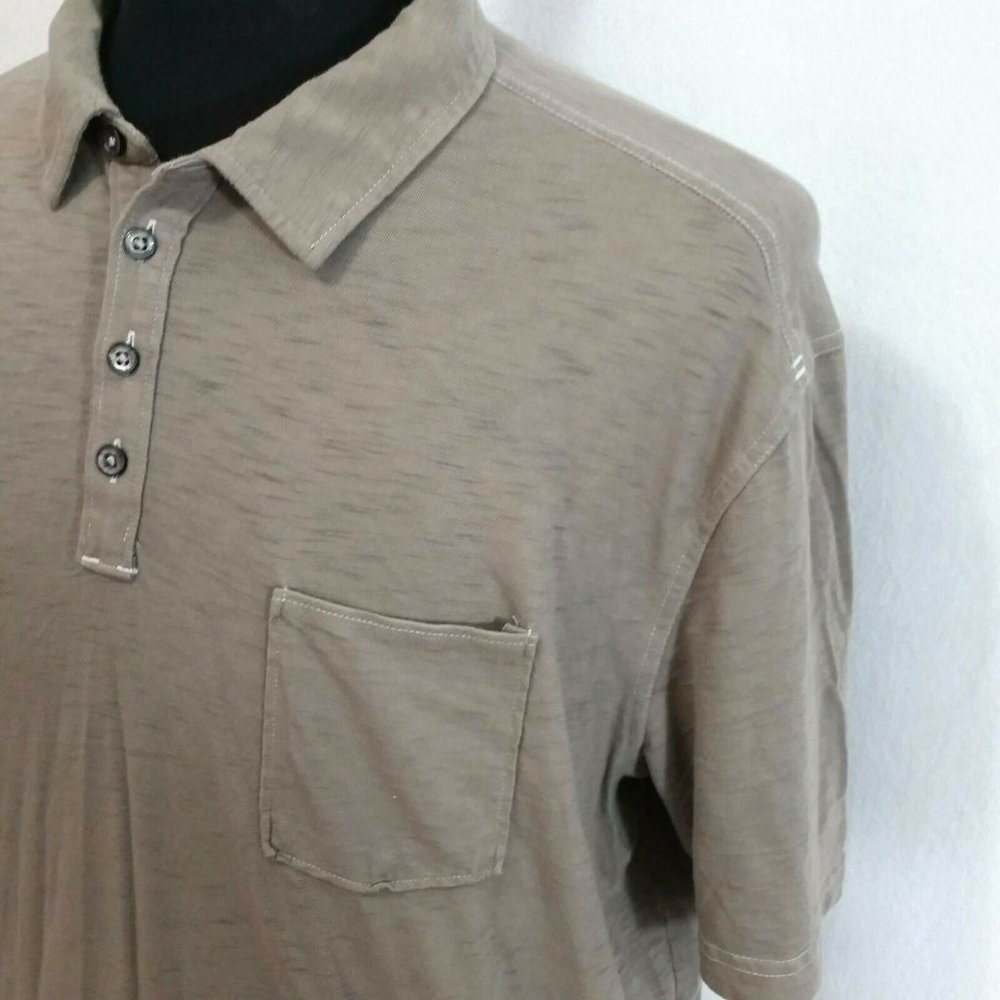 Robert Barakett Mens 2x Gray Polo Shirt with Pocket 4 Buttons Golf